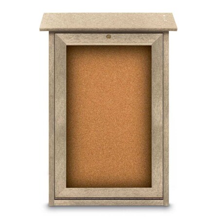 United Visual Products Outdoor Enclosed Combo Board, 48"x36", Blk Frame/Blk Porc & Blue Spruce UVCB4836ODB-BLKPORC-BLSPRU